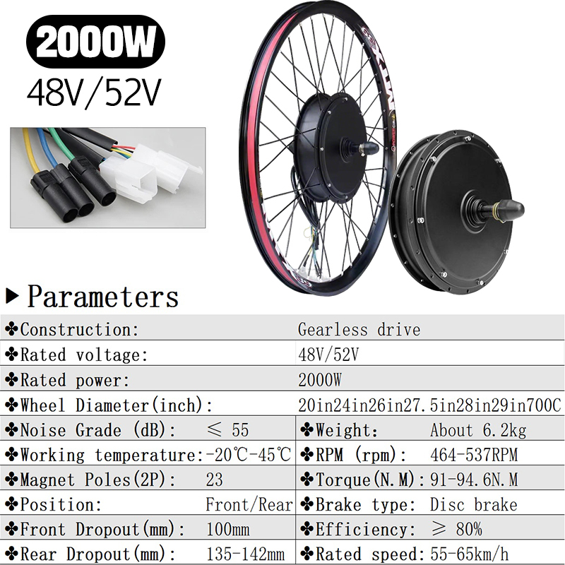 Part Konversi Ebike 48V 2000W, - 72V 5000W Hub Motor Kit ulasan dan harga
